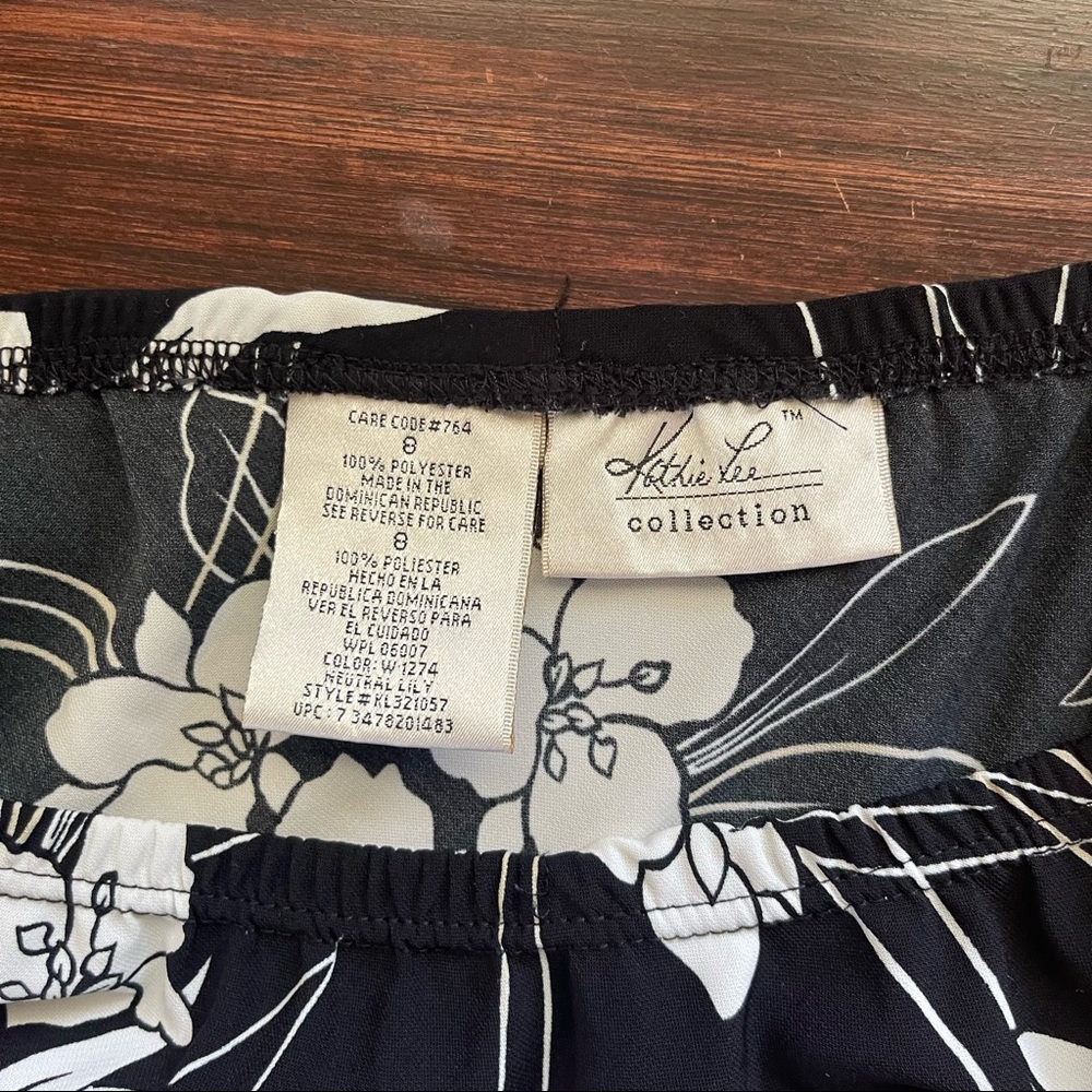 Vintage Black and White Floral Midi Skirt - Picture 6 of 6